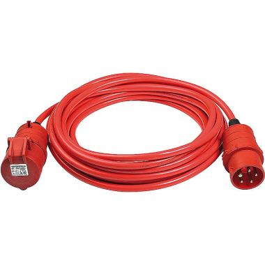 Brennenstuhl BREMAXX® CEE Verlängerungskabel IP44 (25m Kabel, AT-N07V3V3-F 5G1,5, mit CEE Stecker und Kupplung, für außen, einsetzbar bis -35°C, Made in Germany) rot 1168590