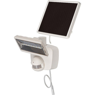 Brennenstuhl Solar LED Strahler SOL 800 / LED Leuchte für außen mit Bewegungsmelder und Solar-Panel (Solarlampe IP44, inkl. Akku, hochwertige Marken LED´s, schwenkbar, 400lm) weiß 1170850010