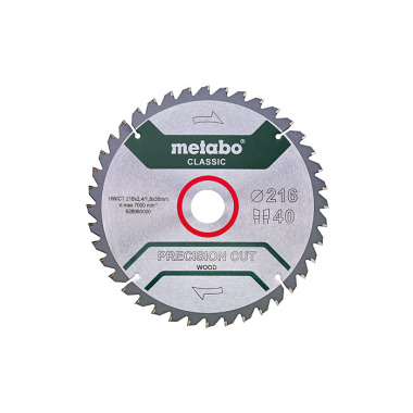 Metabo Sägeblatt precision cut wood - classic, 216x2,4/1,8x30, Z40 WZ 5°neg. (628060000)