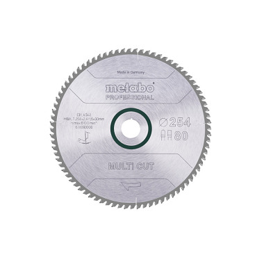 Metabo Sägeblatt multi cut - professional, 254x2,4/1,6x30, Z80 FZ/TZ, 5° (628093000)