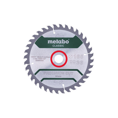 Metabo Sägeblatt precision cut wood - classic, 165x2,2/1,4x20 Z36 WZ 15° /B (628662000)