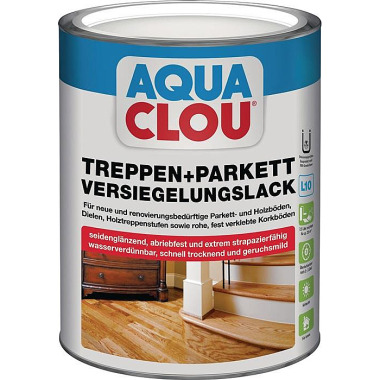 Treppen/Parkett-Versiegel ungslack L10 farblos seidenglanz 2,5l Dose CLOU 39100.00000.002500