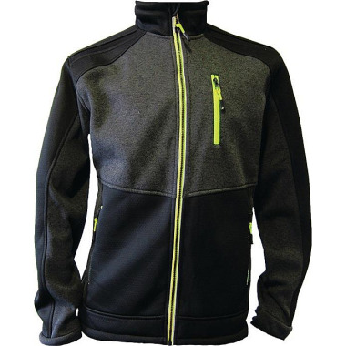 Strickfleecejacke Gr.XL dunkelgrün/schwarz/lime TERRAX 62005-4648-XL