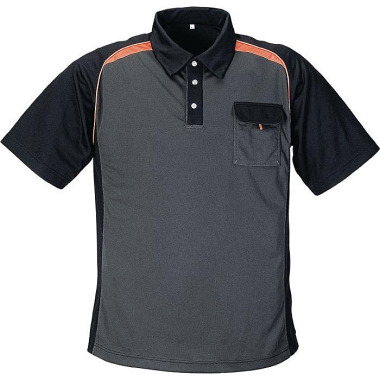 Herrenpoloshirt Gr.M dunkelgrau/schwarz/orange TERRATREND 3817 FB. 6310