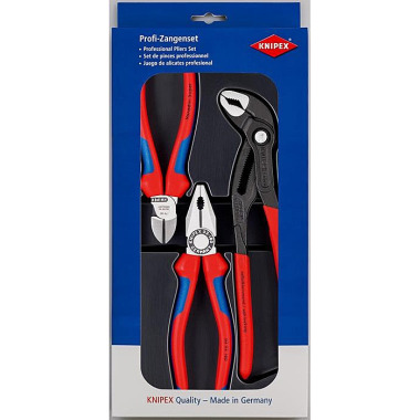 Zangensatz Bestseller-Paket Inh.3tlg.pol.Kunststoff-T iefziehteil KNIPEX 00 20 09 V01