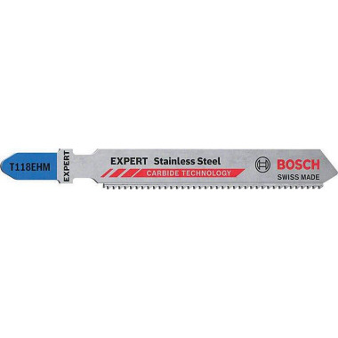 Stichsägeblatt Stainless Steel T 118 EHM Gesamt-L.83mm Zahnt.1,4mm 3 St./Karte 2608900562