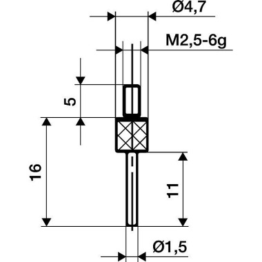 Messeins.D.1,5mm L.11mm Stift M2,5 HM z.Messuhren KÄFER 62013