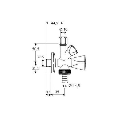 Schell Kombinations-Eckve ntil mit Rückflussverhind erer 1/2" chrom 037510699