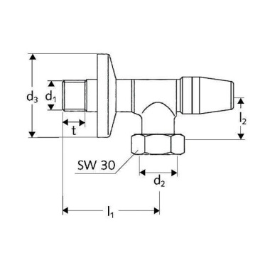 SCHELL Wasserzähler-Eckve ntil 1/2"x3/4" ÜM mit Plo mbiervorrichtung 101000699