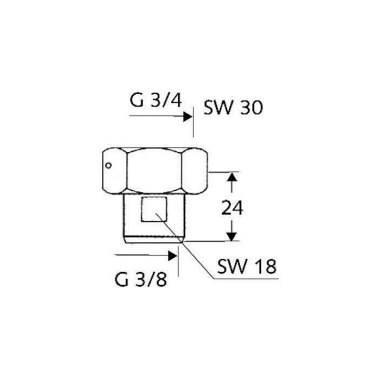 SCHELL Wasserzähler-Versc hraubung chrom 3/4" IG 260530699