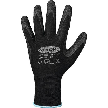 Handschuhe Finegrip Gr.11 schwarz EN 388 PSA II Nyl.m.Schrumpf-Latex STRONGHAND 0520-11