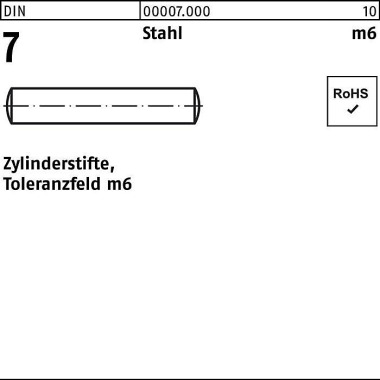 Zylinderstift DIN 7 2 m6x 18 Stahl 1000 Stück 000070000020018