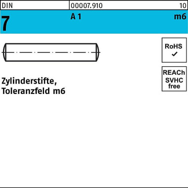 Zylinderstift DIN 7 1 m6x 6 A 1 500 Stück 000079100010006