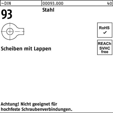 Unterlegscheibe DIN 93 La ppen 21 Stahl 250 Stück 000930000210000