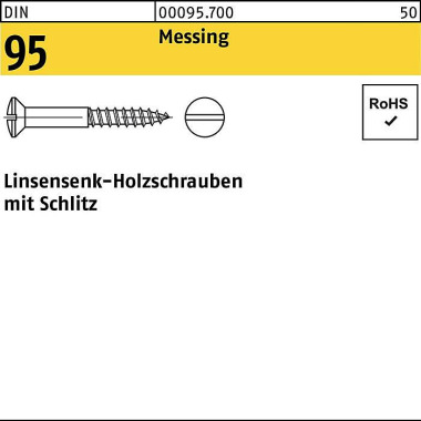 Holzschraube DIN 95 LIKO Schlitz 2x 16 Messing 500 Stück 000957000020016