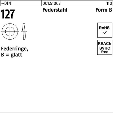 Federring DIN 127 B 64 Fe derstahl 1 Stück 001270020640000