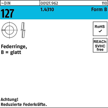 Federring DIN 127 B 8 1.4 310 1000 Stück 001279620080000