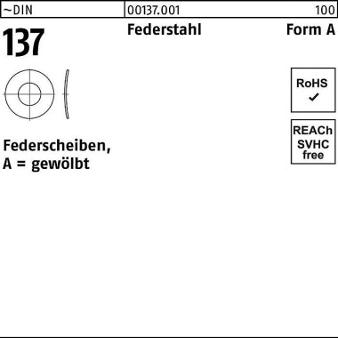 Federscheibe DIN 137 A 5 Federstahl 1000 Stück 001370010050000