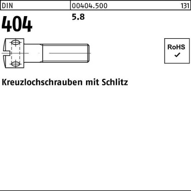 Kreuzlochschraube DIN 404 Schlitz M3x 10 5.8 100 S tück 004045000030010