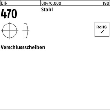 Verschlußscheibe DIN 470 12 Stahl 100 Stück 004700009120000