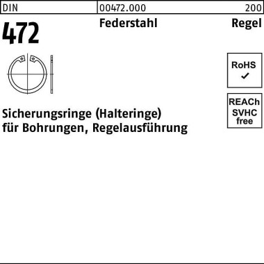 Sicherungsring DIN 472 46 x 1,75 Federstahl Regelau sf. 100 Stück 004720000460000