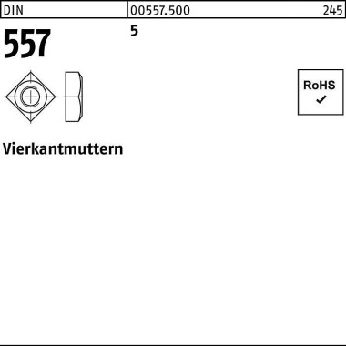 Vierkantmutter DIN 557 M6 5 100 Stück 005575000060000