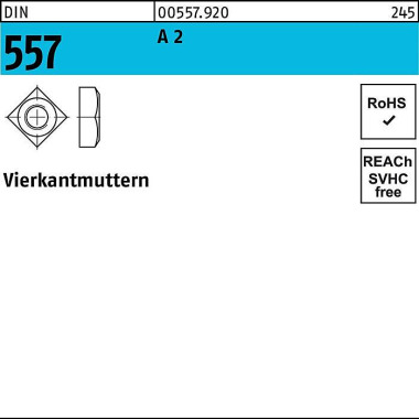 Vierkantmutter DIN 557 M5 A 2 100 Stück 005579200050000