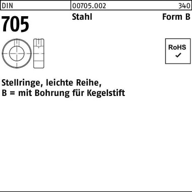 Stellring DIN 705 Bohrung f.Kegelstift B 100x140x2 5 Sta leichte Reihe 1St. 007050021000000