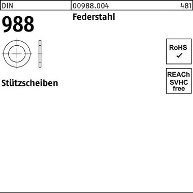 Stützscheibe DIN 988 30x 42x2,5 Federstahl 100 Stü ck 009880043042250