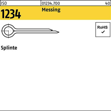 Splinte ISO 1234 2x 12 Me ssing 100 Stück 012347000020012