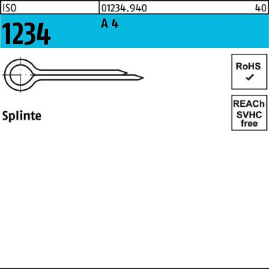 Splinte ISO 1234 4x 20 A 4 100 Stück 012349409040020