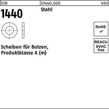 Scheibe DIN 1440 f.Bolzen 10x 20x 2,5 Stahl 1000 S tück 014400000100000