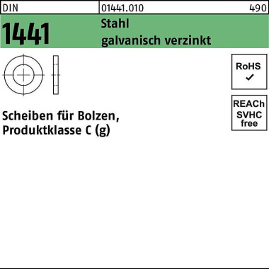 Scheibe DIN 1441 f.Bolzen 28x 40x 5 Stahl galv.ver z. 100 Stück 014410100280000