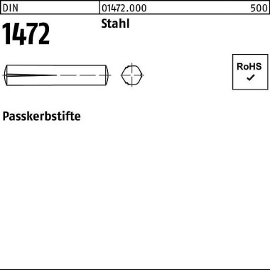 Paßkerbstift DIN 1472 3x 16 Stahl 250 Stück 014720000030016