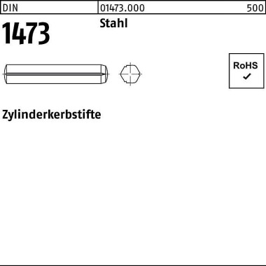 Zylinderkerbstift DIN 147 3 4x 18 Stahl 100 Stück 014730000040018