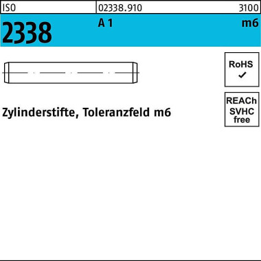 Zylinderstift ISO 2338 2 m6x 6 A 1 500 Stück 023389100020006