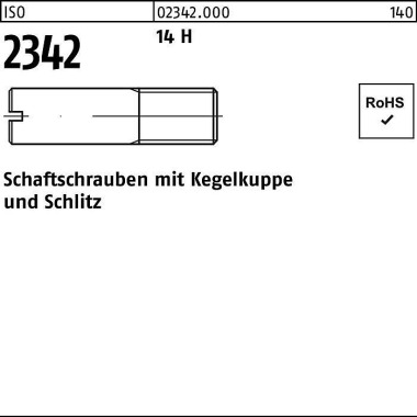 Schaftschraube ISO 2342 K egelkuppe/Schlitz M6x 18 14 H 100 Stück 023420000060018