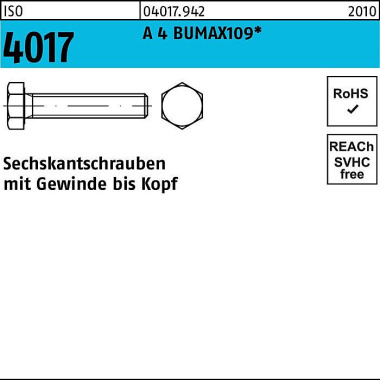 Sechskantschraube ISO 401 7 VG M16x 60 A 4 BUMAX109 25 Stück BUFAB 040179420160060