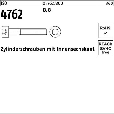 Zylinderschraube ISO 4762 Innen-6kt M3x 18 8.8 500 Stück 047628000030018