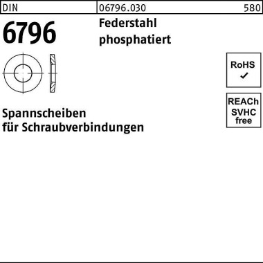 Spannscheibe DIN 6796 4x 9x 1 Federstahl phosphati ert 5000 Stück 067960300040000