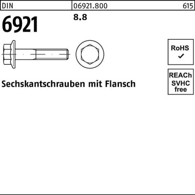 Sechskantschraube DIN 692 1 Flansch M16x 50 8.8 50 Stück 069218000160050