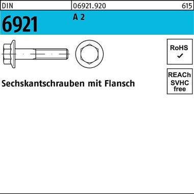 Sechskantschraube DIN 692 1 Flansch M8x 25 A 2 200 Stück 069219200080025