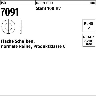 Unterlegscheibe ISO 7091 14 Stahl 100 HV 100 Stück 070910009140000