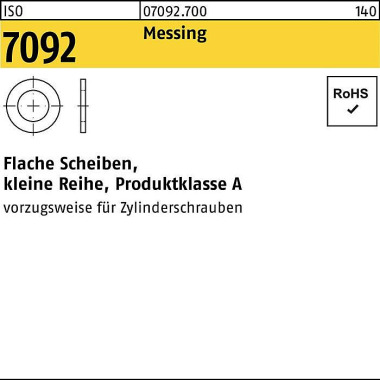 Unterlegscheibe ISO 7092 5 Messing 1000 Stück 070927000050000