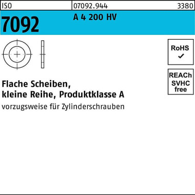 Unterlegscheibe ISO 7092 6 A 4 200 HV 1000 Stück 070929440060000