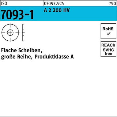 Unterlegscheibe ISO 7093- 1 10 A 2 200 HV 50 Stück 070939249100000