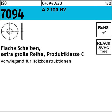 Unterlegscheibe ISO 7094 6 A 2 100 HV 100 Stück 070949200060000