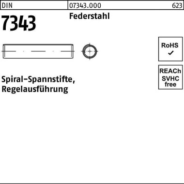 Spiralspannstift DIN 7343 /ISO 8750 1,5x 12 Federst ahl Regelausf. 1000 Stück 073430000015012