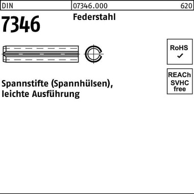 Spannstift DIN 7346/ISO 1 3337 3x 36 Federstahl lei chte Ausf. 200 Stück 073460000030036