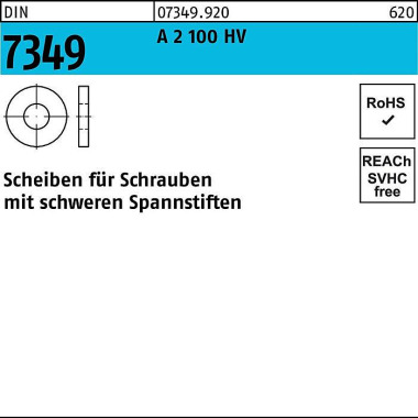 Scheibe DIN 7349 6,4x17x 3 A 2 100 HV 100 Stück 073499200064000